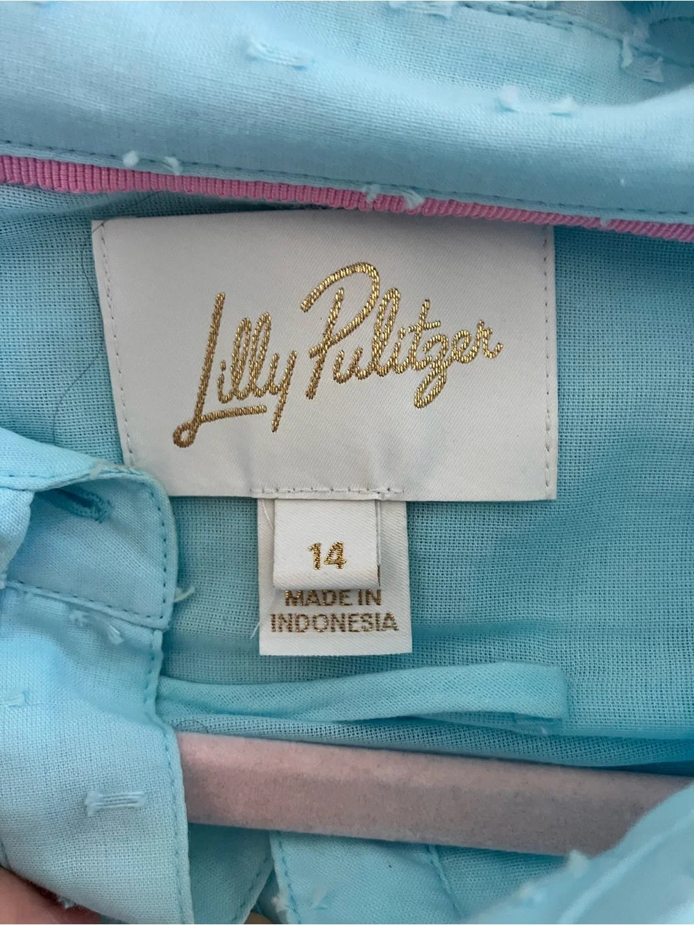 Lilly Pulitzer Light Blue Embroidered Button-Front Midi Dress